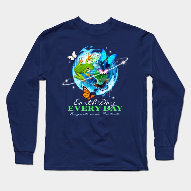 Earth Day - Every Day Long Sleeve T-Shirt by Artizan